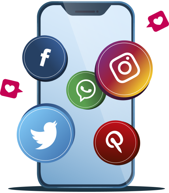 Iphone with social icons